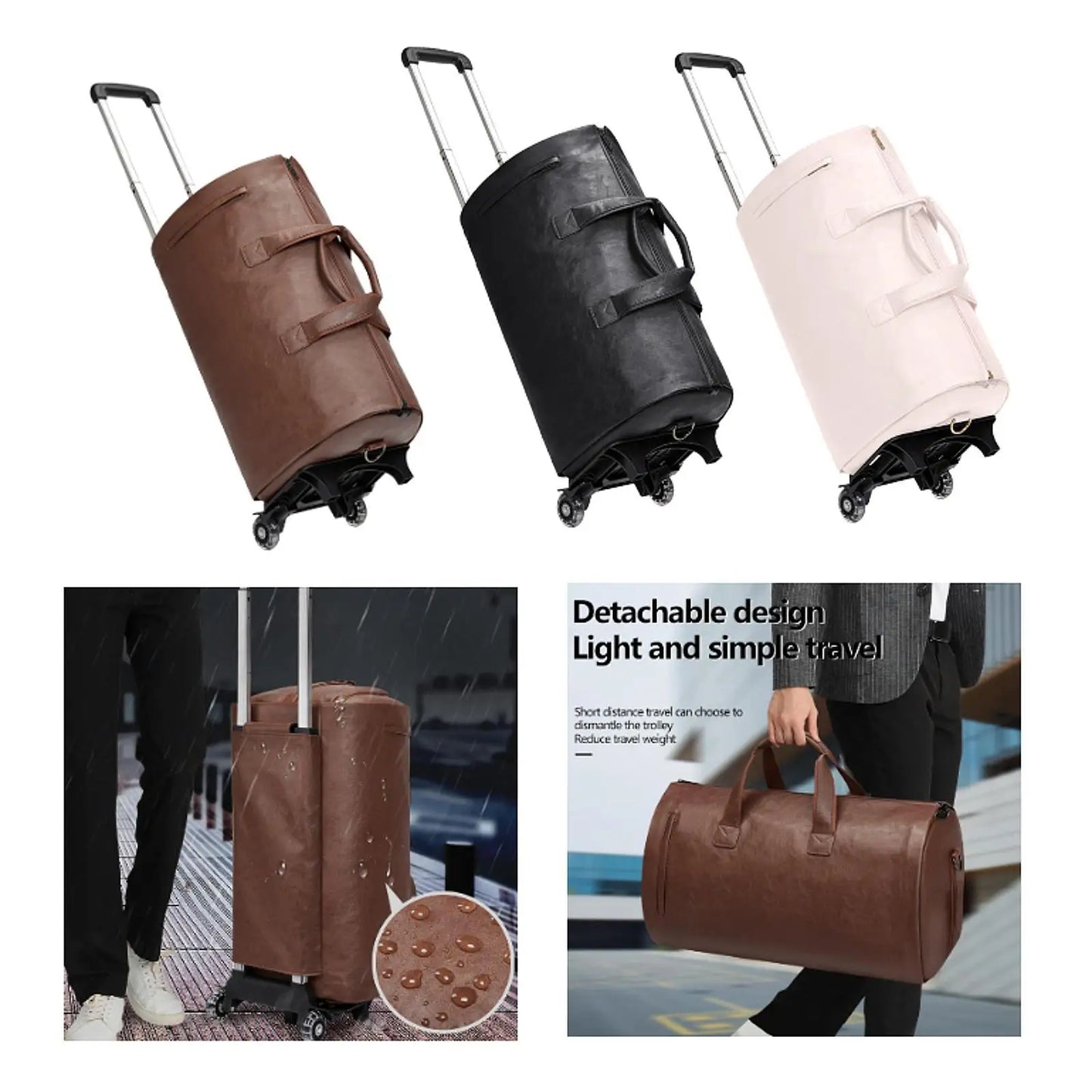 Rolling Garment Bag with Wheels with Compartment Trendy Overnight