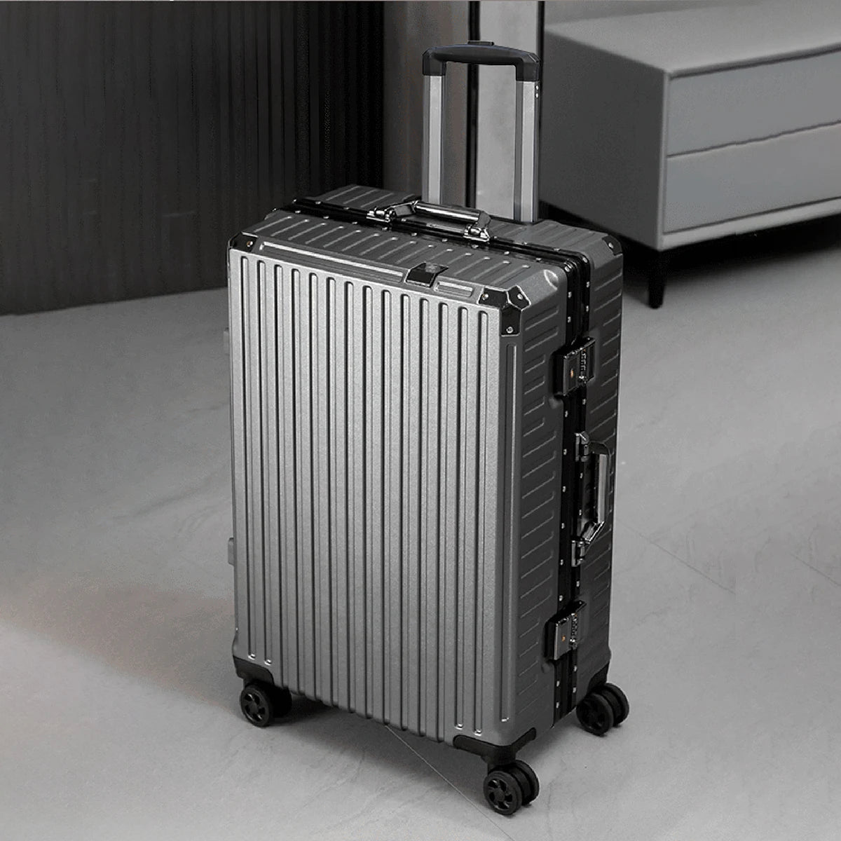 Trolley Luggage 20 24 26 28 Inch Aluminum Frame Rolling Luggage Case USB Travel Suitcase on Wheels C - Gallery image 23