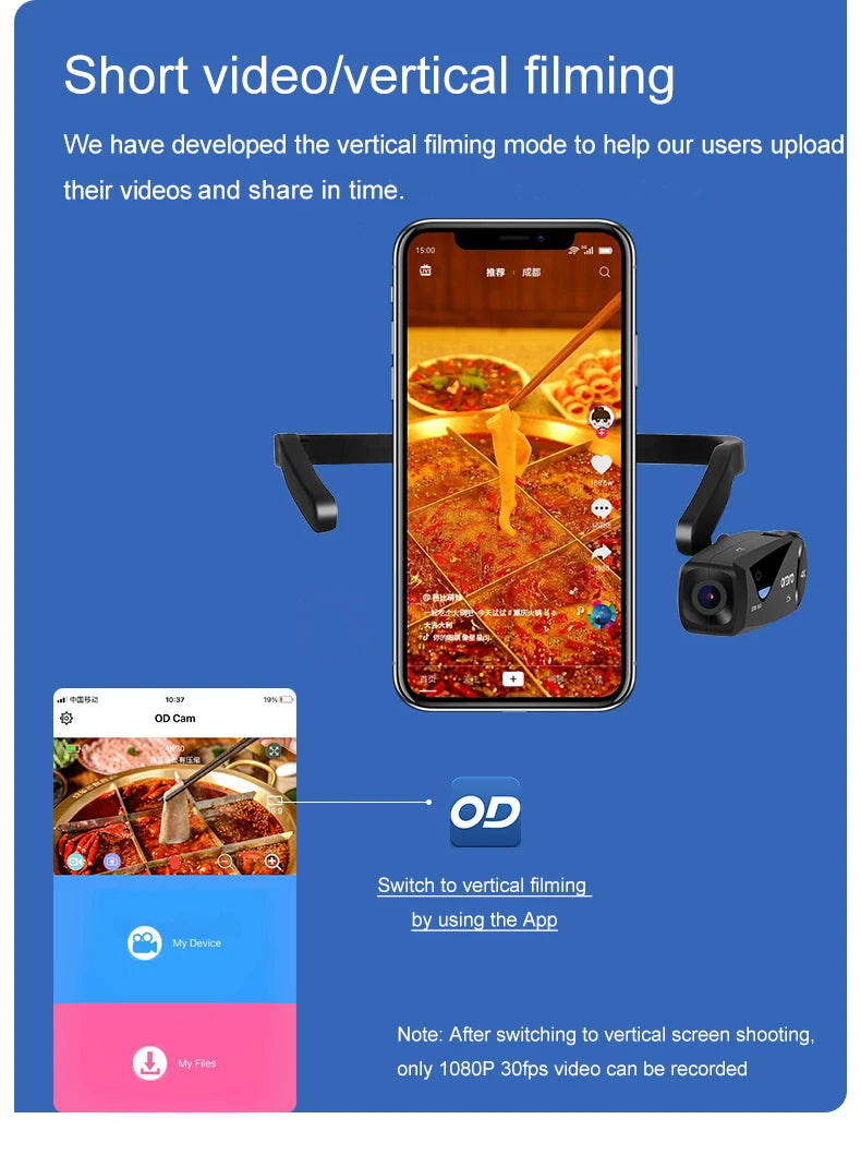 Head Wearable Vlog Camera for YouTube Video, Ordro EP6 PLUS FPV WiFi