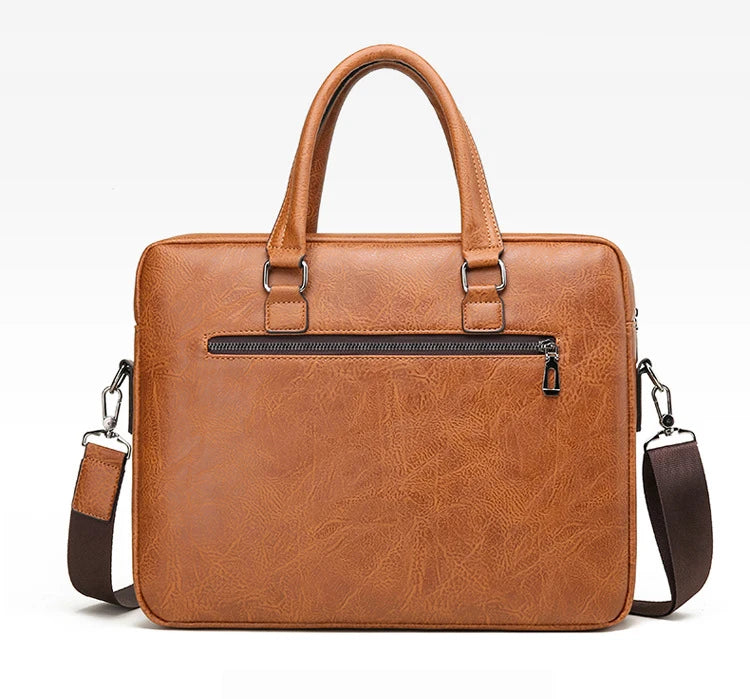 Luxury Brand Man Business Briefcase Bag PU Leather Messenger