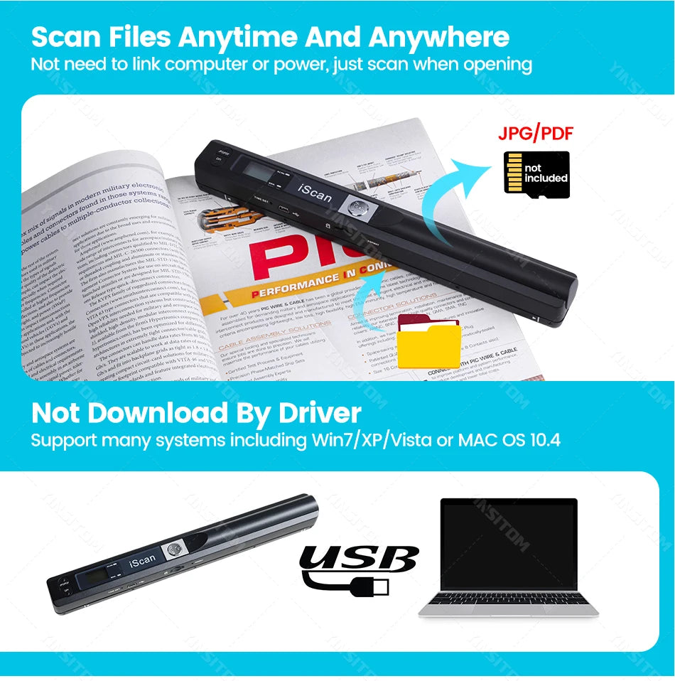 Portable Document Scanner A4 - 900DPI Handheld | iScan01 - Product Image 10