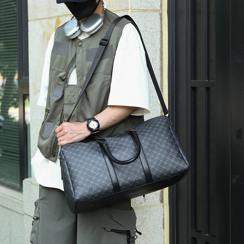 Men’s Black Traveling Bag Large Capacity Business Travel Luggage Bag