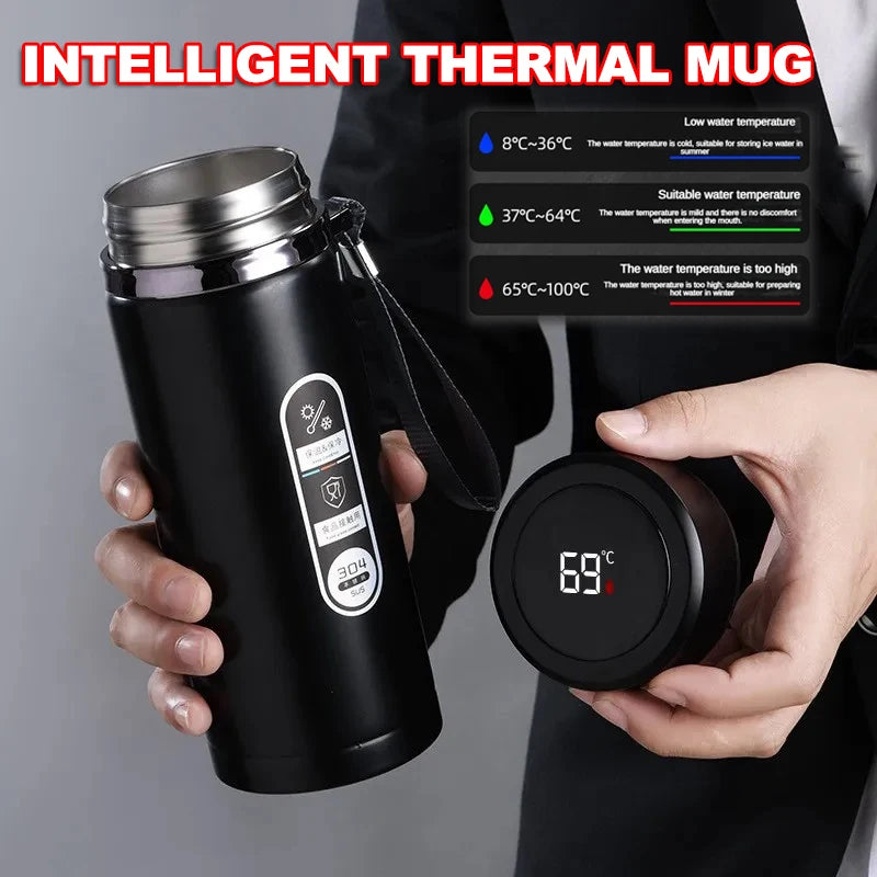 500ML-1Liter Stainless Steel Thermos Bottle with LED Temperature