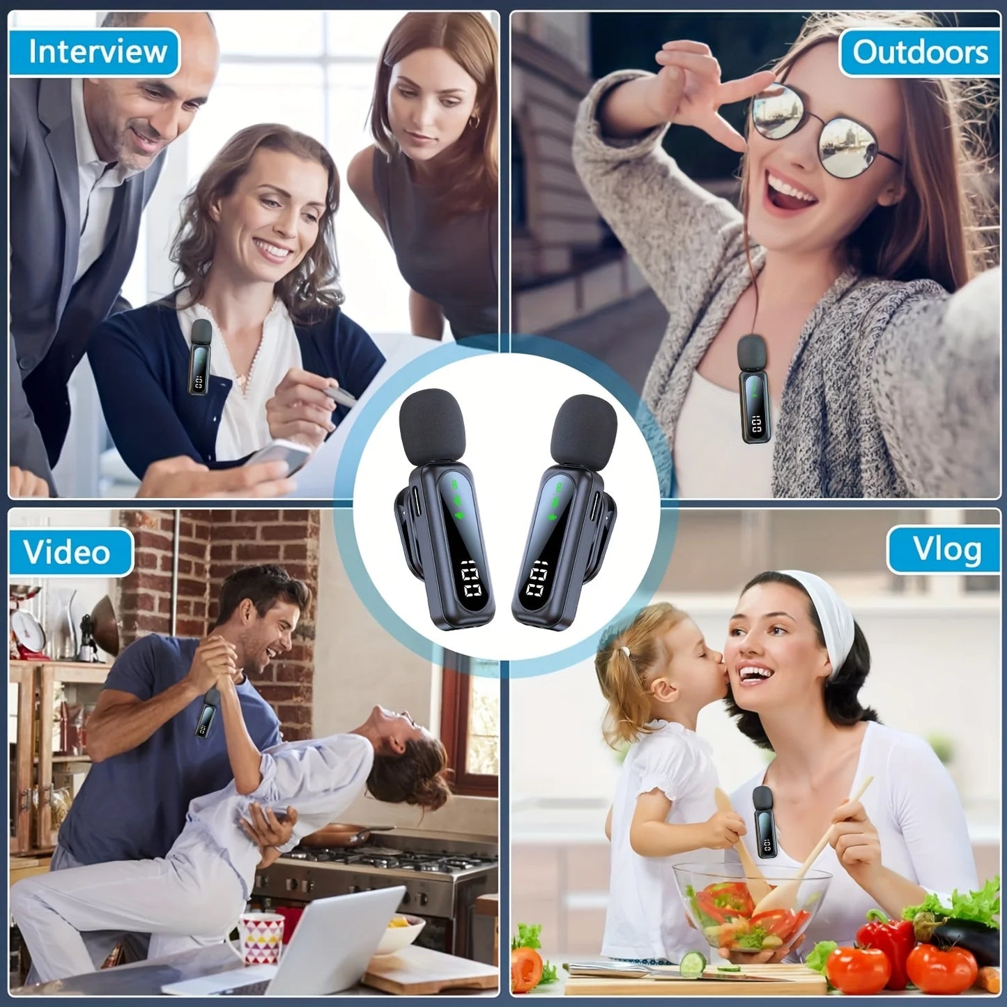 Professional Wireless Lavalier Microphone System with Intelligent Noise Cancellation Lapel Mic For Vlog&Interviews&Conferences - Product Image 9