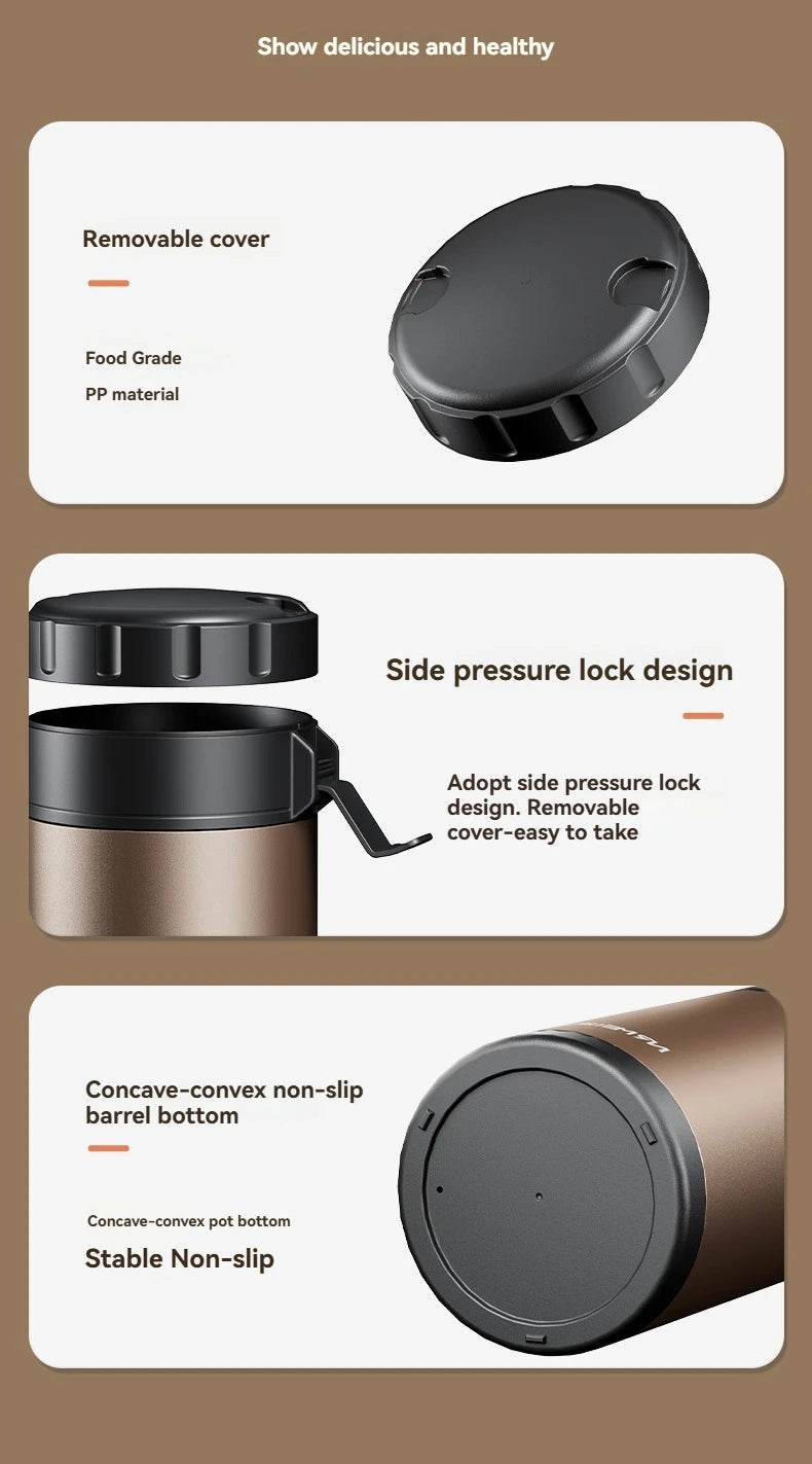 Stainless Steel Lunch Box, Large Capacity, Outdoor Bento Box,