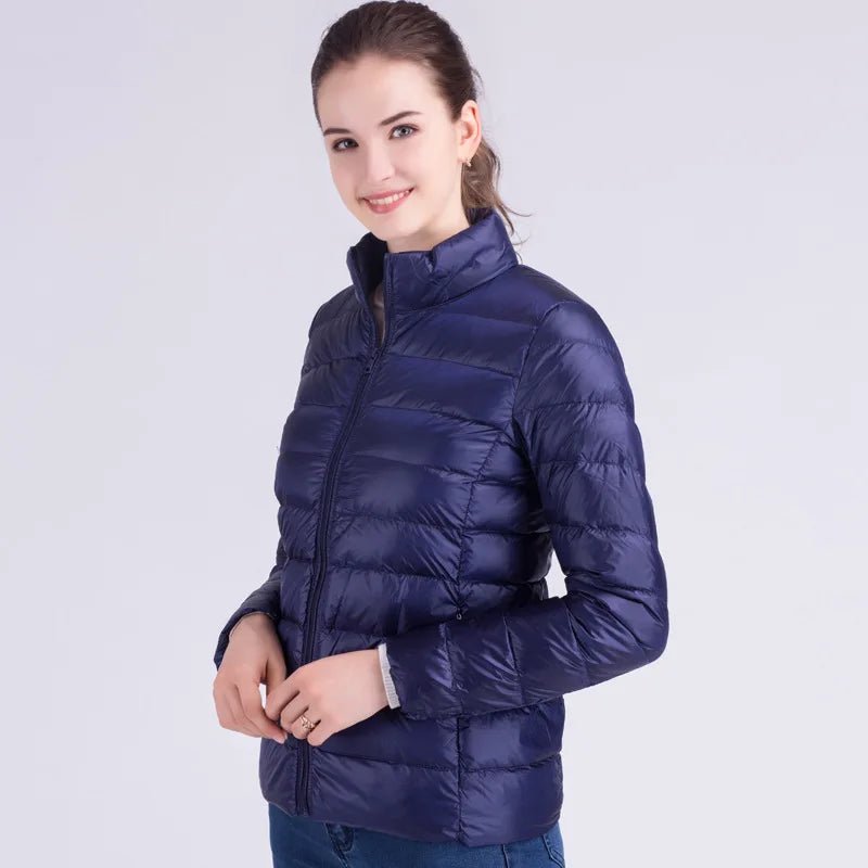 New Autumn Winter Women Ultra Light White Duck Down Jackets Candy Color Slim Short Design Warm Down  - Gallery image 7
