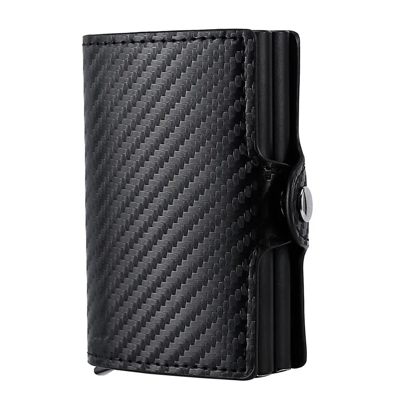 Double Layer Anti-Theft Card Case with RFID Blocking - Carbon Fiber