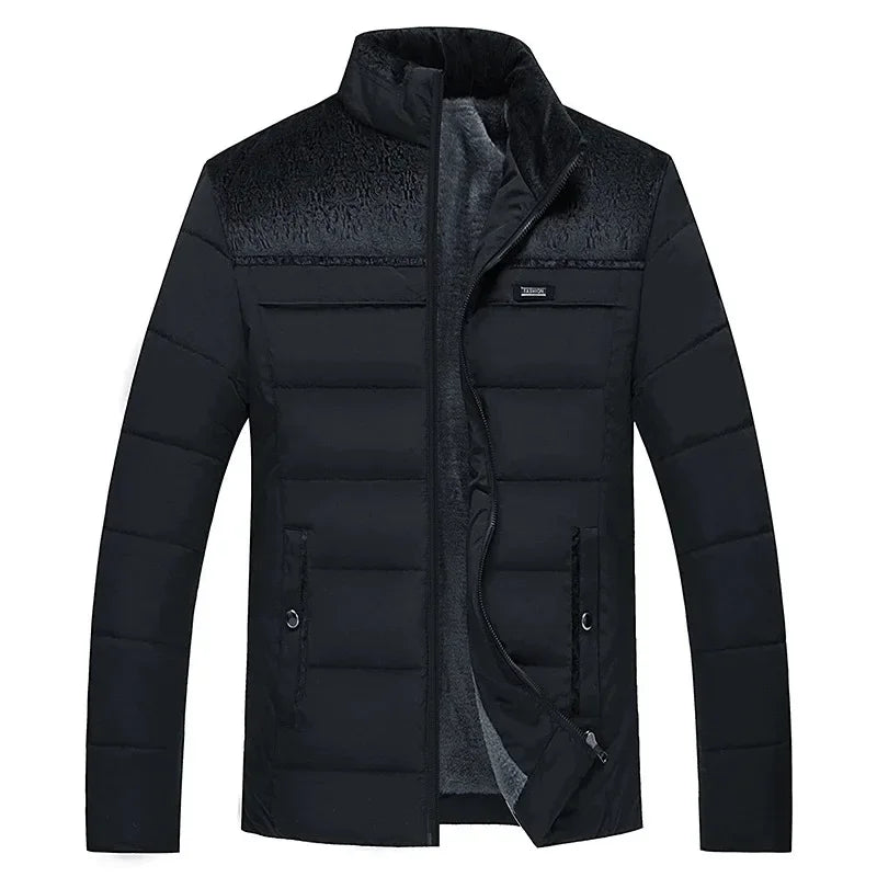Puffer Jacket Men's Plush Thickened Parkas Stand Collar Jacket Men's Coat Winter Warm Thick Zipper C - Gallery image 14