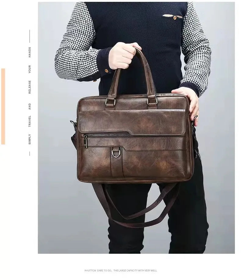 Luxury Brand Business Briefcase Men Leather Handbag For Man