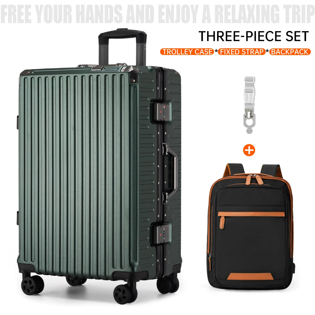 Trolley Luggage 20 24 26 28 Inch Aluminum Frame Rolling Luggage Case USB Travel Suitcase on Wheels C - Gallery image 9