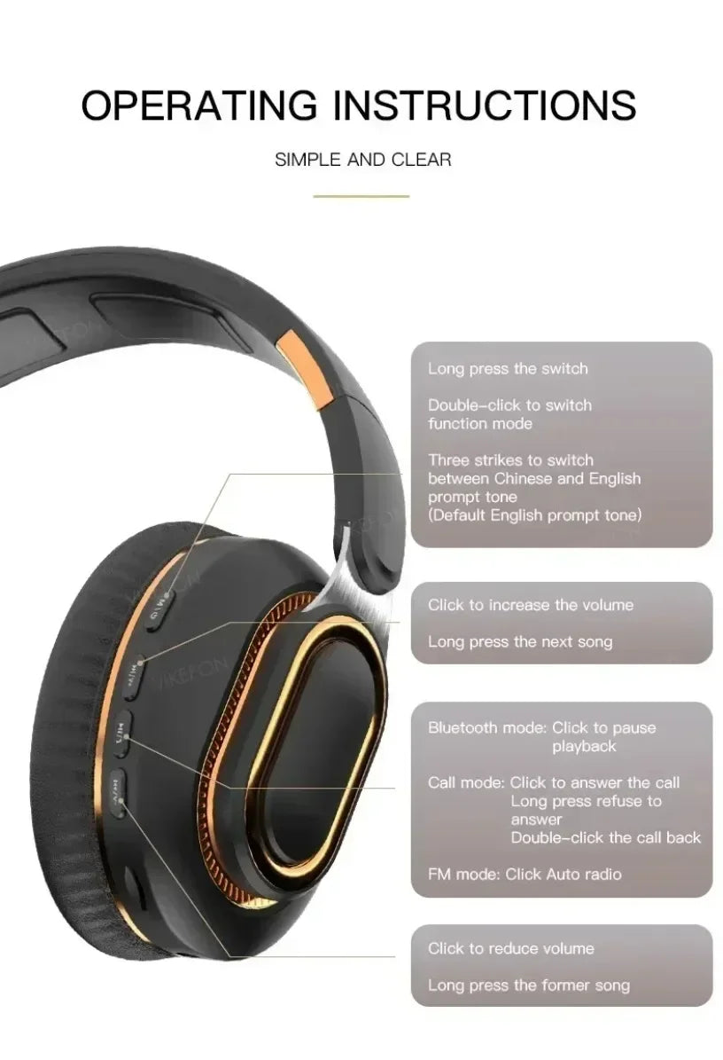 H7 Tv Bluetooth Headphone Wireless Headphone With USB Adaptor Headset Noise Cancelling Stereo Bass E - Gallery image 12