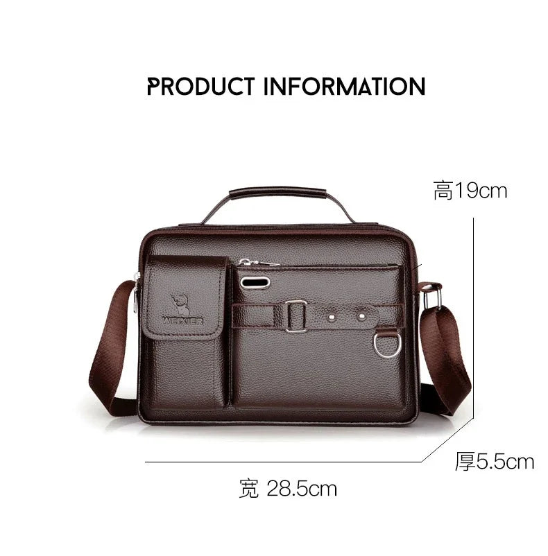 2024 New Men Shoulder Bag for 10.4" Ipad PU Leather Business
