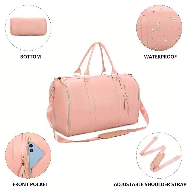 Large Capacity Travel Duffle Bag Women's Handbag Foldable Suit Bag