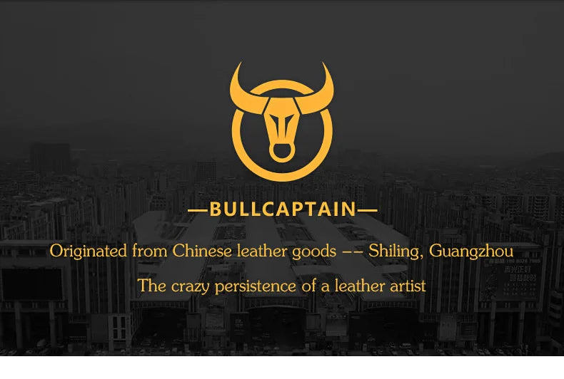 BULLCAPTAIN Leather Men's Messenger Bag Business Shoulder Bags