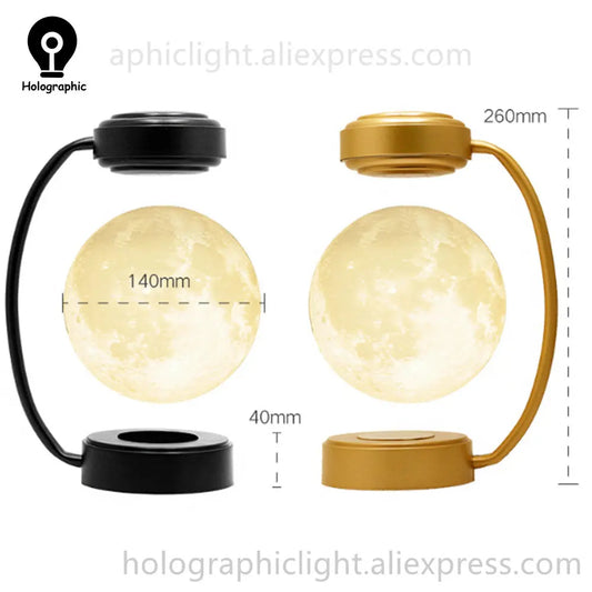 Magnetic Levitating 3D Moon Lamp LED Night Light Rotating Wi...
