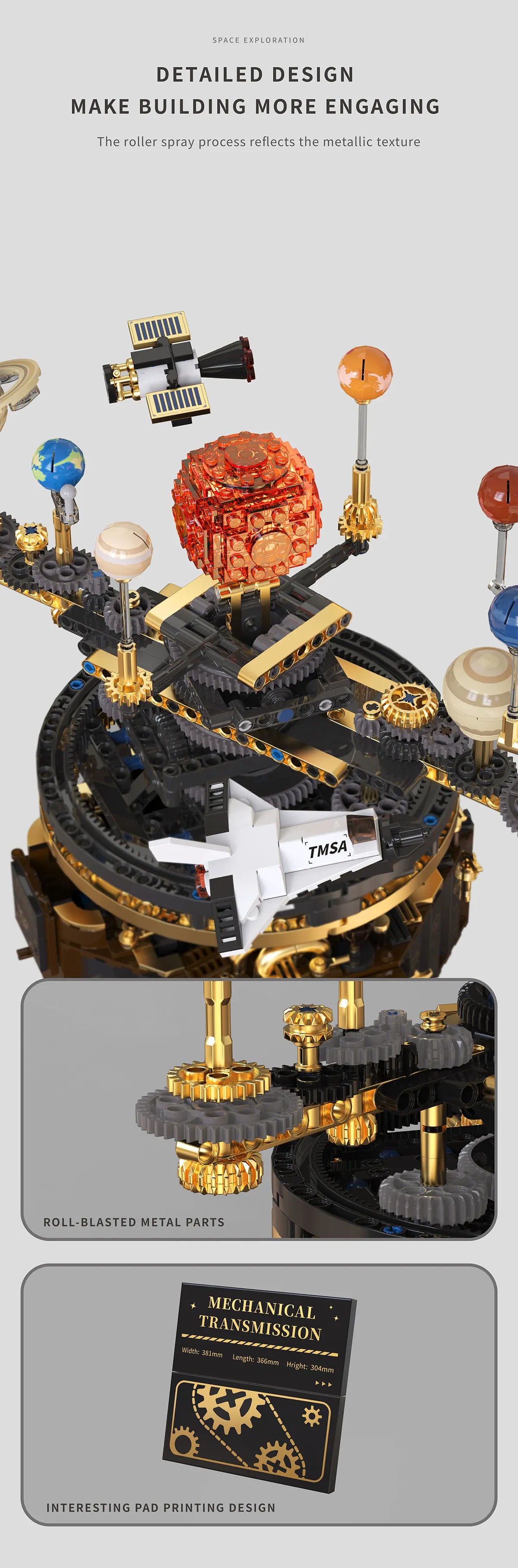 STEM Electric Rotating Universe Electric Solar System Light Building Blocks Sun Earth Model Space Sc - Gallery image 15