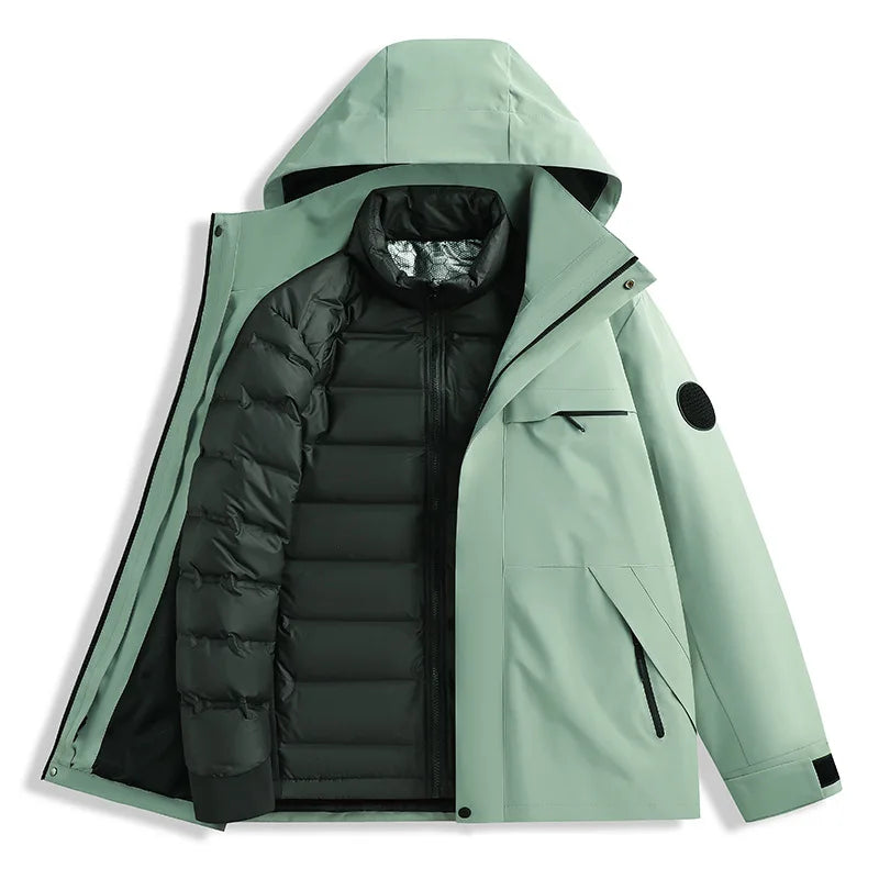 Neutral New Down Jacket 3-in-1 Adventure Thickened Warm Windbreaker Casual Travel Cold Protection Au - Gallery image 10