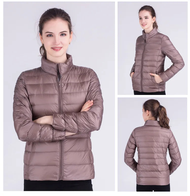 New Autumn Winter Women Ultra Light White Duck Down Jackets Candy Color Slim Short Design Warm Down  - Gallery image 14