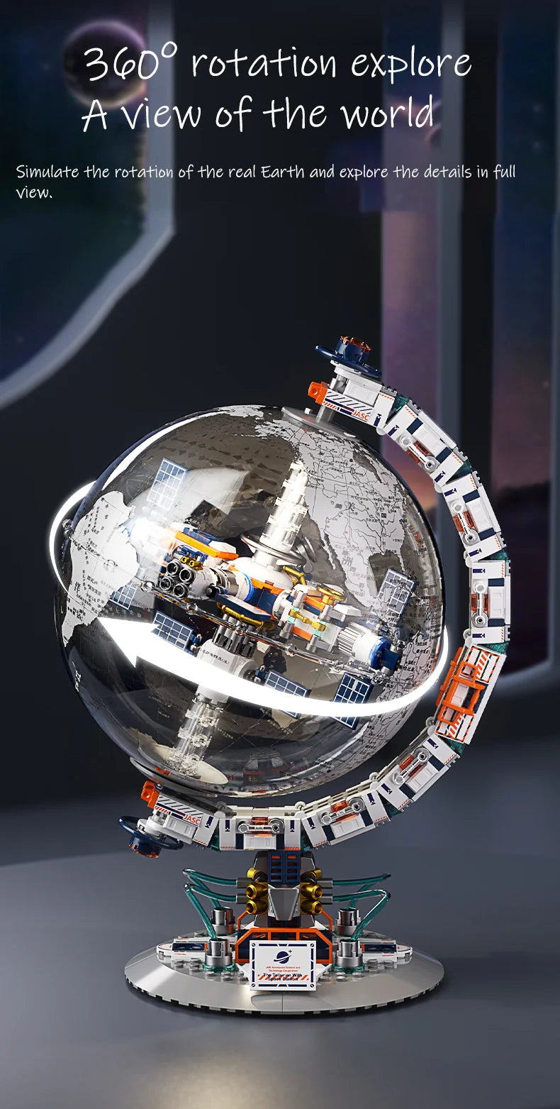 CK003 Space Tide Play series Dawn Dawn Globe collectible grade building blocks assembled adult stude - Gallery image 13