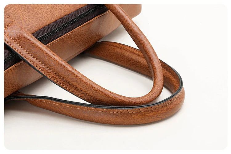 Luxury Brand Man Business Briefcase Bag PU Leather Messenger