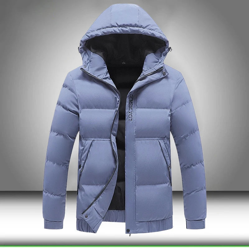 Men Parkas Thick Warm Hooded Coat Cotton-padded Puffer Jacket Man Casual Quilted Jacket Autumn Winte