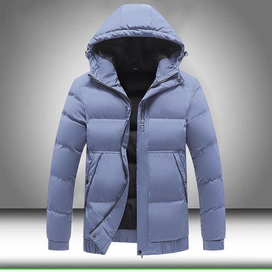Men Parkas Thick Warm Hooded Coat Cotton-padded Puffer Jacket Man Casual Quilted Jacket Autumn Winte