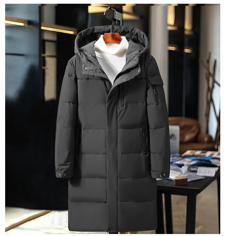 Luxury Men Down Jackets Fashion Hooded Collar Work Warm Down Filled Coat Casual Business Lightweight - Gallery image 8