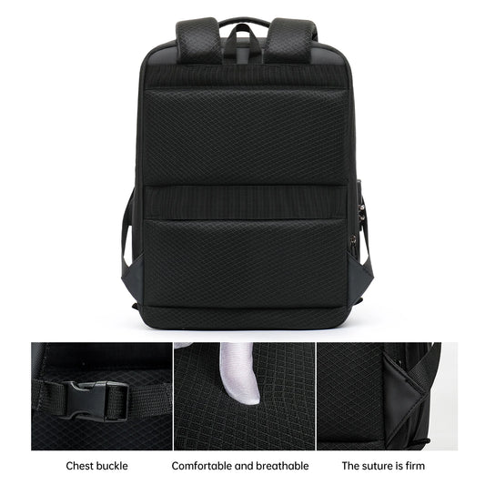 Backpack Men's Expandable Computerbag Large Capacity Business Travel B - Front View