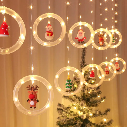 Christmas Led Decorative Lights Strip Star Curtain Lights Christmas Tr - Main View
