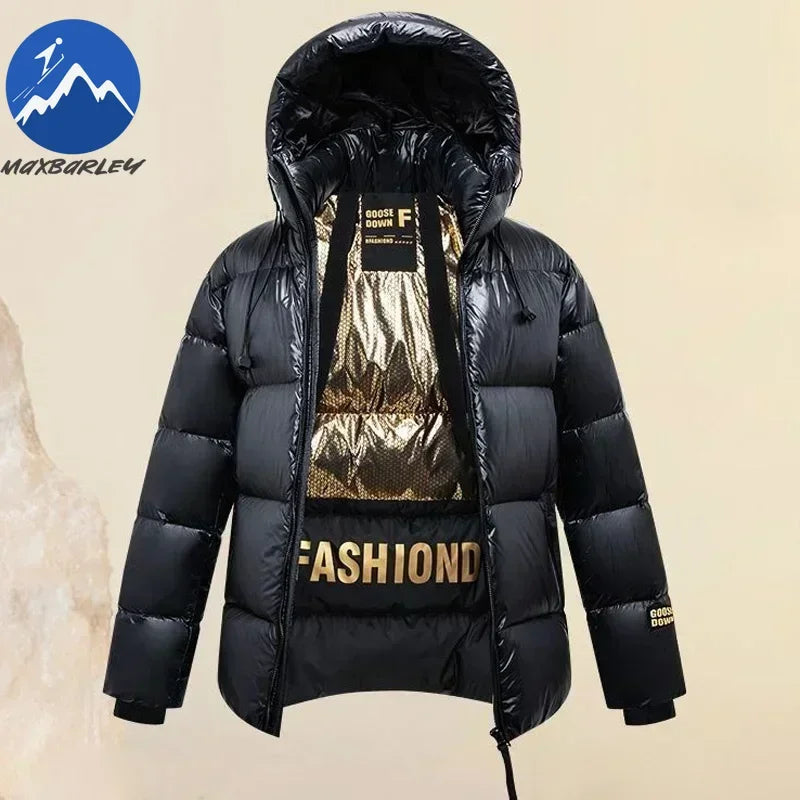 Down Jacket Men Winter Waterproof Goose Jacket Men Luxury Brand Hooded Feather Goose Coat Women Blac - Product details