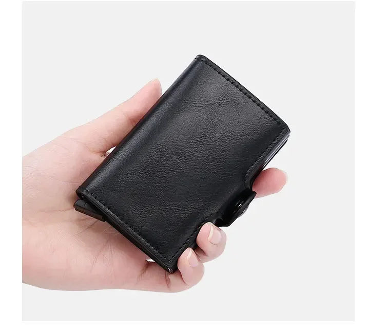 Double Layer Anti-Theft Card Case with RFID Blocking - Carbon Fiber