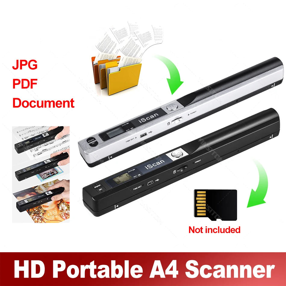 Portable Document Scanner A4 - 900DPI Handheld | iScan01 - Close-up View
