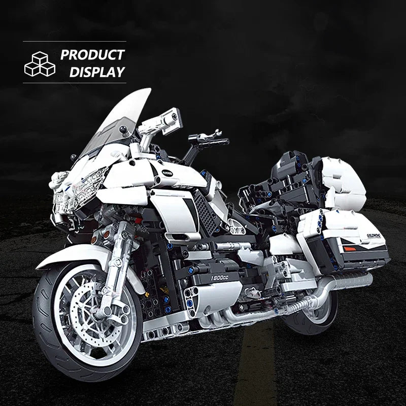 Gold Wing Touring Motorcycle Technical Model Building Blocks MOC Racing car Motorbike Bricks Sets To - Additional view