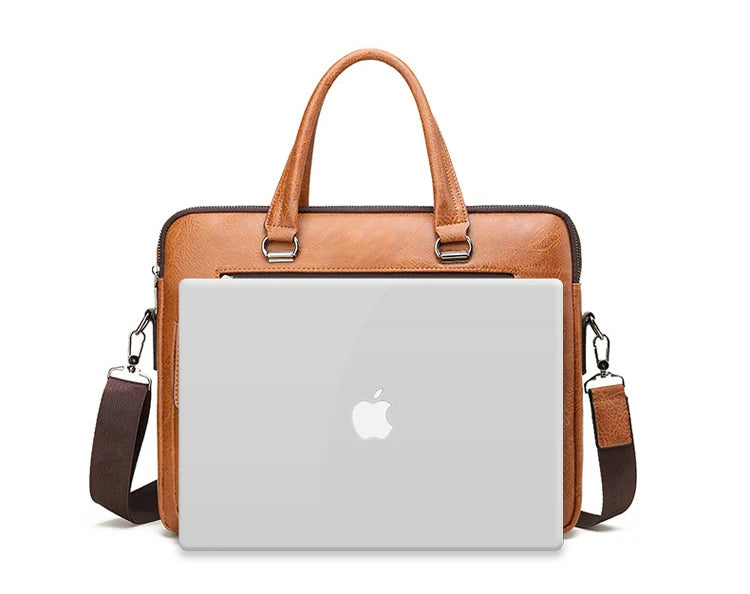 Luxury Brand Man Business Briefcase Bag PU Leather Messenger