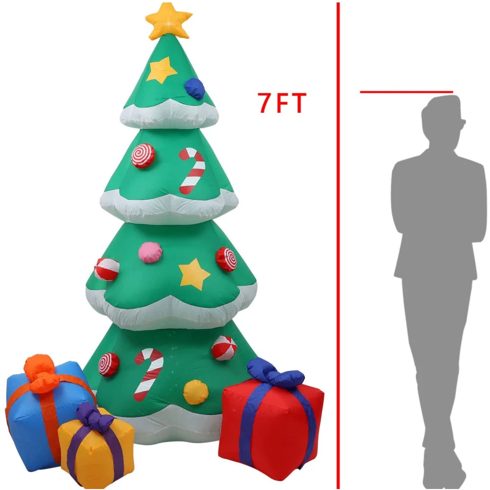 2.1M/7FT Christmas Inflatable Xmas Tree With LED Lights Outdoor Orname - Assembly Detail