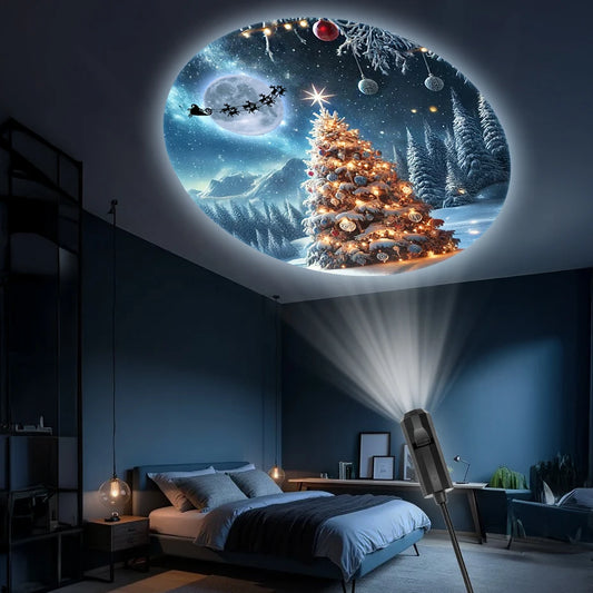 Christmas tree LED projection light, 360° rotatable and adjustable, su - Main View