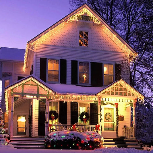 Christmas Lights Waterfall Outdoor Decoration 5M Droop 0.4-0.6m Led Li - Front View