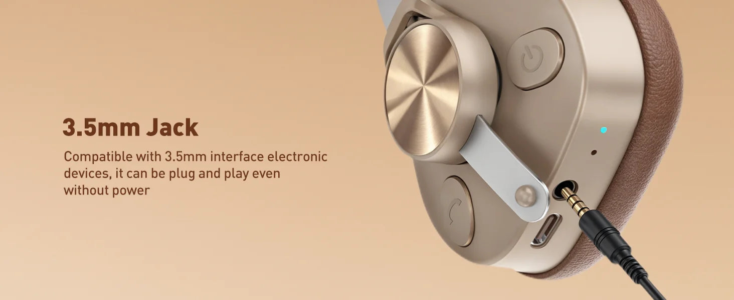 OneOdio F4 Wireless Headphones dual-device connection Vintage Headphones 50H Playtime - Gallery image 9