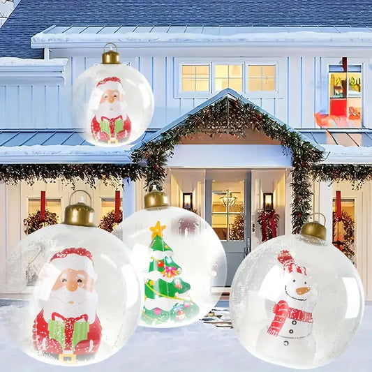 2026 Christmas Santa Snowman Balloons Xmas Tree Decorations Outdoor Ho - Front View