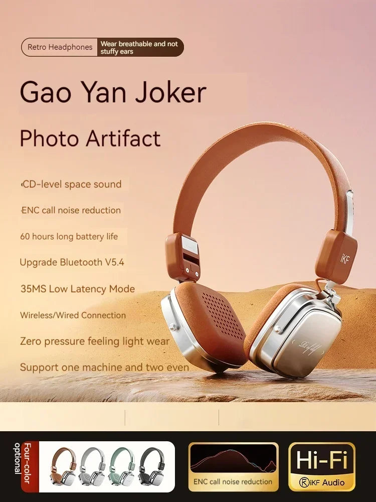 IKF R2 Retro Wireless Headphones Stereo Bass Sport Noise Reduction