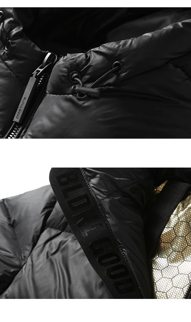2024 Winter Goose Down Coat Men's Luxury Glossy Black Gold Long Down Jacket Women's Fashion Waterpro - Gallery image 9