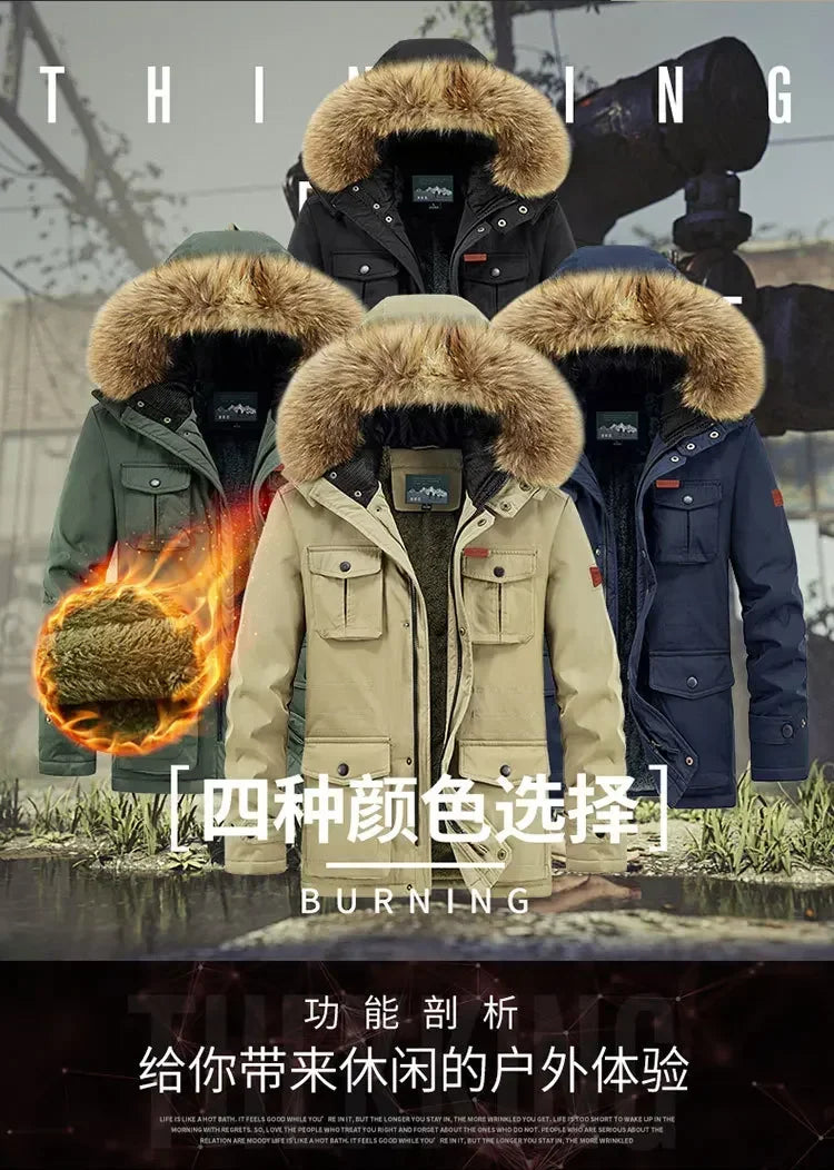 Plus Size 8XL Men Parkas Hooded - Thick Warm Winter Jacket Coat - Usage Example