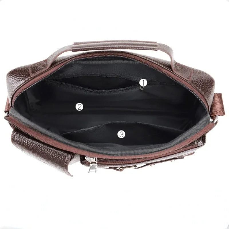 2024 New Men Shoulder Bag for 10.4" Ipad PU Leather Business