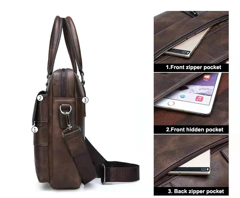 Luxury Brand Business Briefcase Men Leather Handbag For Man