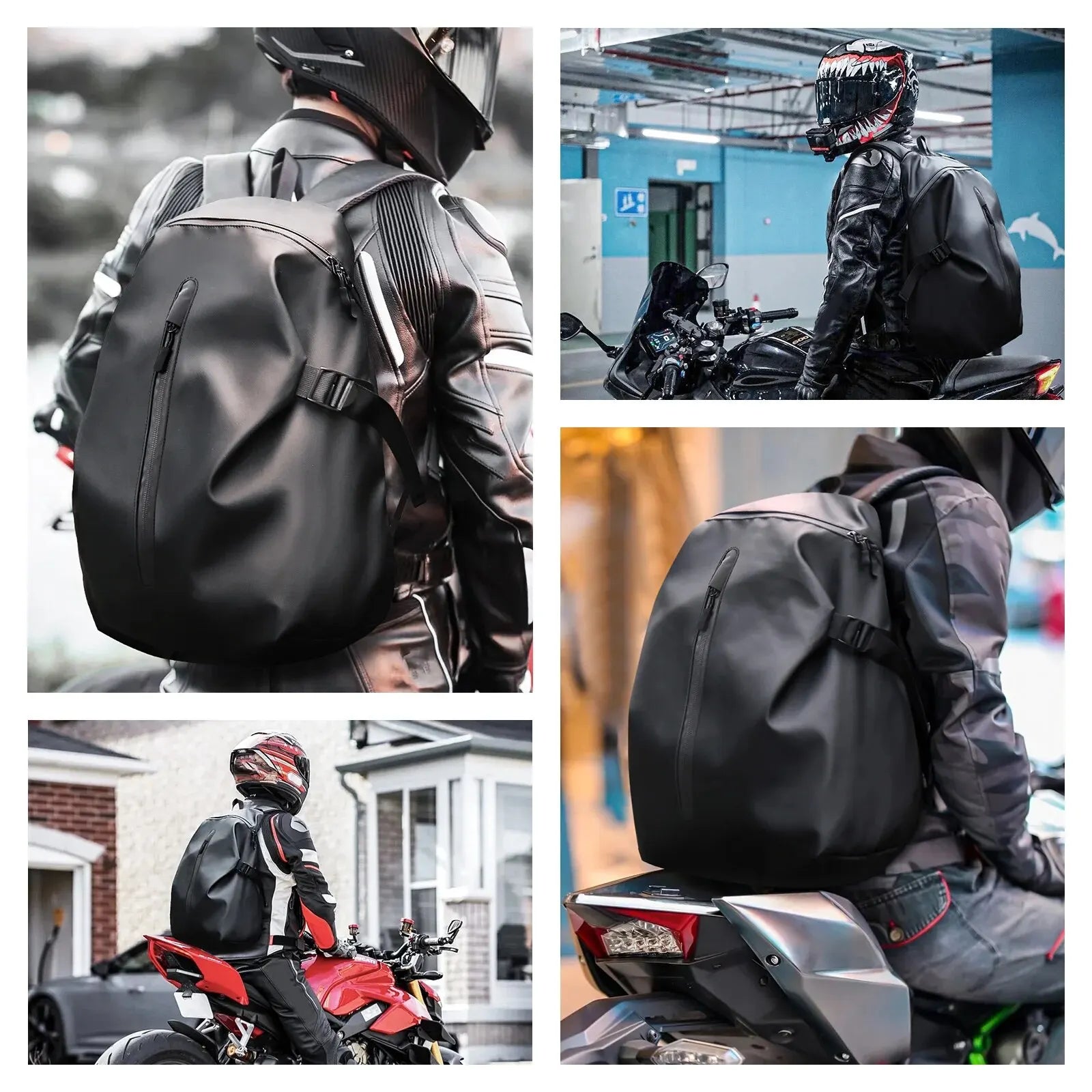 Likros Motorcycle Backpack Waterproof Foldable Helmet Backpack Men Travel Backpa - View 6