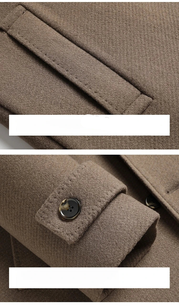 COMXZ Men Wool Blends Coat Removable Liner Luxury High End Business Outdoor Golf Coat Office Warm Go - Gallery image 8