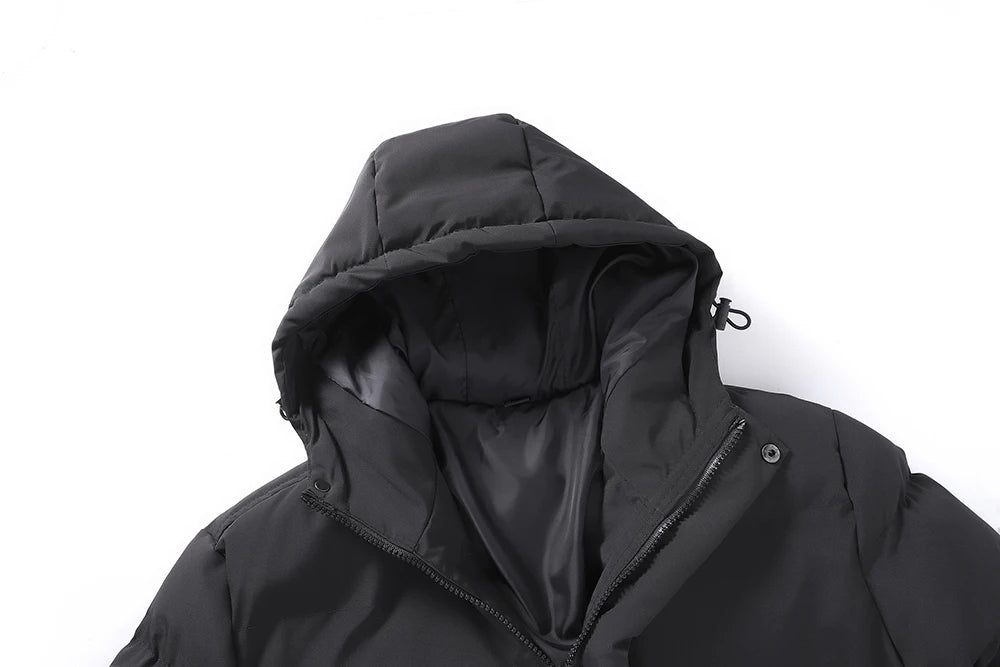 Men Parkas Thick Warm Hooded Coat Cotton - Usage Context Display