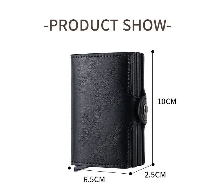 Double Layer Anti-Theft Card Case with RFID Blocking - Carbon Fiber