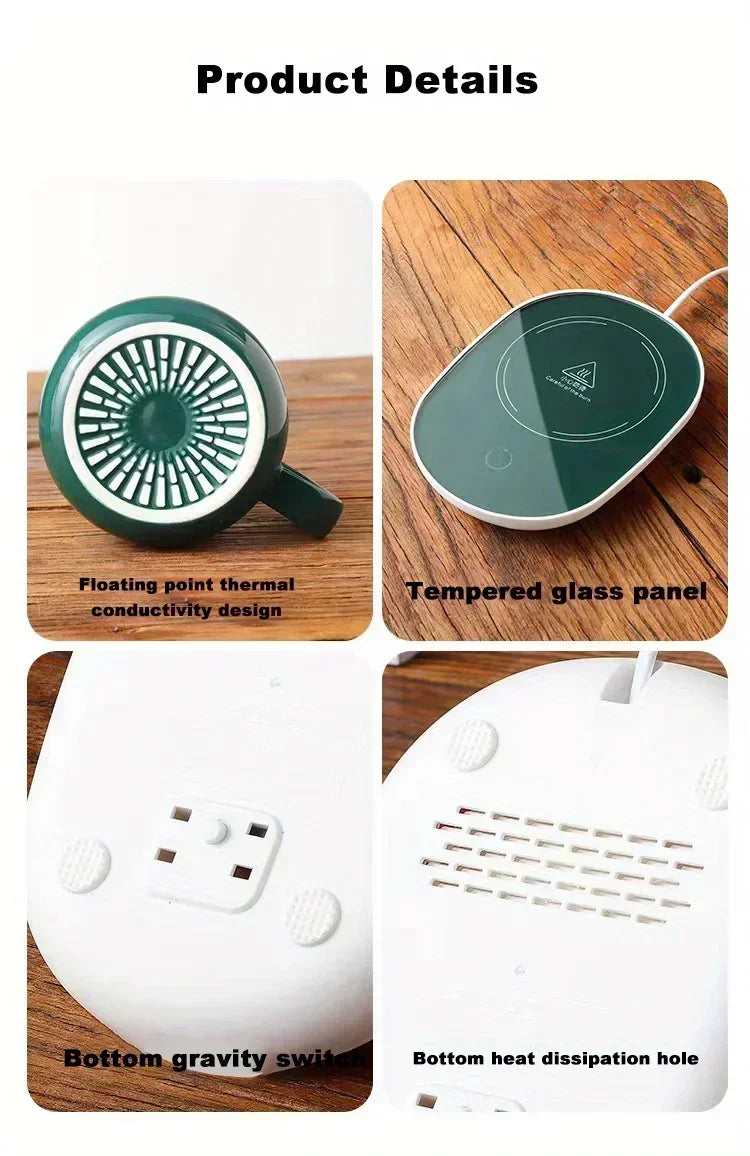 Thermostat Coffee Mug - 55℃ Ceramic Cup with Spoon | Gift - Product Image 13