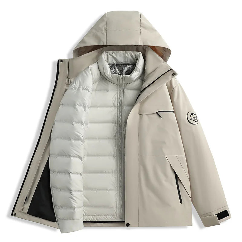 Neutral New Down Jacket 3-in-1 Adventure Thickened Warm Windbreaker Casual Travel Cold Protection Au - Gallery image 15
